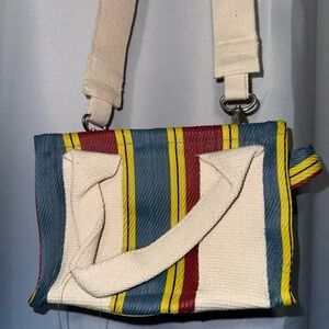 NWT UO Urban Outfitters Mini Canvas Striped Red Blue Yellow Shoulder Bag